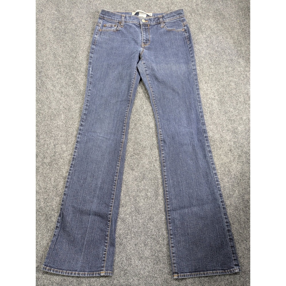 Gap Low Rise Boot Cut Jeans Womens 8L Blue Stretch Denim Dark Wash Long